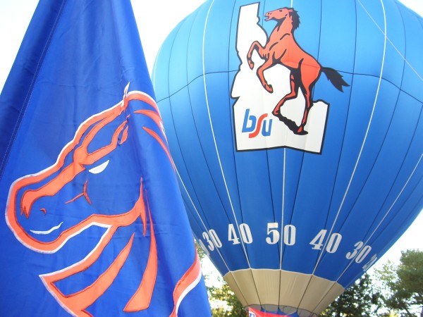 BSU Hot Air Balloon and BSU Flag.