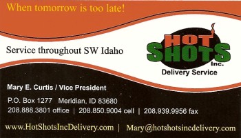 Click here to eMail - mary@hotshotsincdelivery.com